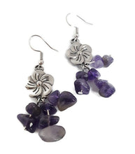 Load image into Gallery viewer, Pansy Amethyst Earrings