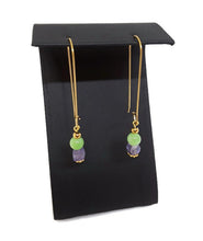 Load image into Gallery viewer, Princess Amethyst & Light Green Calcite Bead Earrings