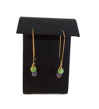 Load image into Gallery viewer, Princess Amethyst & Light Green Calcite Bead Earrings