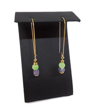 Load image into Gallery viewer, Princess Amethyst & Light Green Calcite Bead Earrings