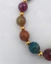 Load image into Gallery viewer, Multi-Color Quench Crackled Agate & Round Bead Bracelet