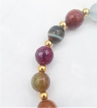 Load image into Gallery viewer, Multi-Color Quench Crackled Agate & Round Bead Bracelet