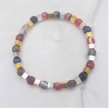 Load image into Gallery viewer, Multi-Color Quenched Crackled Agate Bead Bracelet