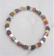Load image into Gallery viewer, Multi-Color Quenched Crackled Agate Bead Bracelet