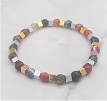 Load image into Gallery viewer, Multi-Color Quenched Crackled Agate Bead Bracelet