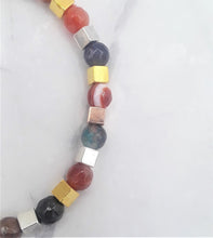 Load image into Gallery viewer, Multi-Color Quenched Crackled Agate Bead Bracelet