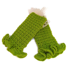 Load image into Gallery viewer, Ruffled Fingerless Gloves - Kiwi