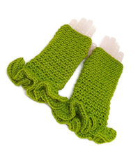 Load image into Gallery viewer, Ruffled Fingerless Gloves - Kiwi