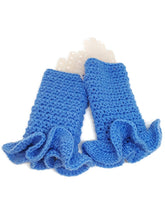 Load image into Gallery viewer, Ruffled Fingerless Gloves - Light Periwinkle