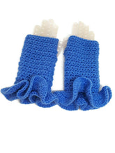 Load image into Gallery viewer, Ruffled Fingerless Gloves - Light Periwinkle