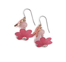 Load image into Gallery viewer, Tutu Breast Cancer Awareness Earrings with Rose Quartz