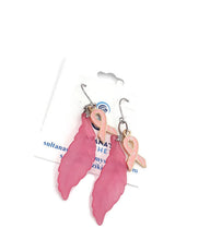 Load image into Gallery viewer, Pink Leaf Resin Earrings