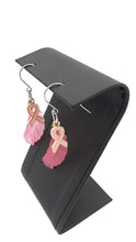 Load image into Gallery viewer, Pink Leaf Resin Earrings