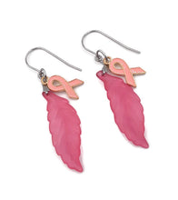 Load image into Gallery viewer, Pink Leaf Resin Earrings