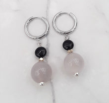 Load image into Gallery viewer, Smoky Color Quartzite Huggie Earrings