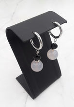 Load image into Gallery viewer, Smoky Color Quartzite Huggie Earrings