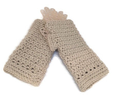 Load image into Gallery viewer, Textured Fingerless Gloves - Ivory