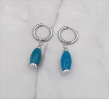 Load image into Gallery viewer, Turquoise Color Quartzite Huggie Earrings