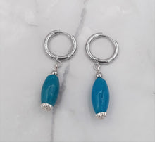 Load image into Gallery viewer, Turquoise Color Quartzite Huggie Earrings