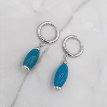Load image into Gallery viewer, Turquoise Color Quartzite Huggie Earrings