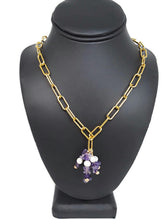 Load image into Gallery viewer, Violet Amethyst Paperclip Chain Necklace