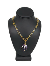 Load image into Gallery viewer, Violet Amethyst Paperclip Chain Necklace