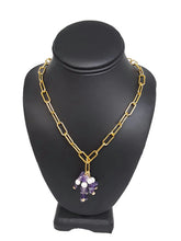 Load image into Gallery viewer, Violet Amethyst Paperclip Chain Necklace