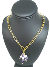 Load image into Gallery viewer, Violet Amethyst Paperclip Chain Necklace