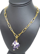 Load image into Gallery viewer, Violet Amethyst Paperclip Chain Necklace