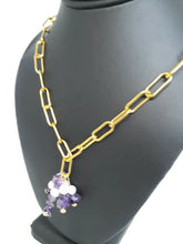Load image into Gallery viewer, Violet Amethyst Paperclip Chain Necklace