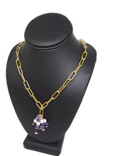 Load image into Gallery viewer, Violet Amethyst Paperclip Chain Necklace