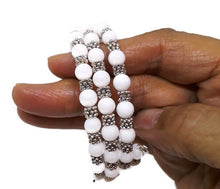 Load image into Gallery viewer, White Calcite Bead Memory Wire Wrap Bracelet