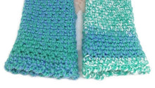 Load image into Gallery viewer, Woven Fingerless Gloves -Seafoam/Periwinkle/White