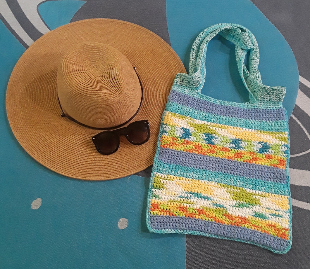 Blue Lagoon Crochet Tote Bag