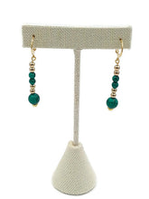 Load image into Gallery viewer, Emerald Green Color Ceramic Bead Stretch Necklace and Earring Set
