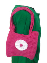 Load image into Gallery viewer, Hot Pink Crochet Tote Bag
