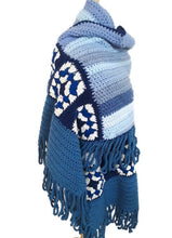 Load image into Gallery viewer, Study In Blue Granny Square Shawl
