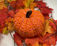 Load image into Gallery viewer, Orange &amp; Coral Crochet Pumpkin
