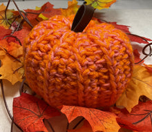 Load image into Gallery viewer, Orange &amp; Coral Crochet Pumpkin
