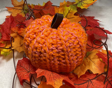 Load image into Gallery viewer, Orange &amp; Coral Crochet Pumpkin
