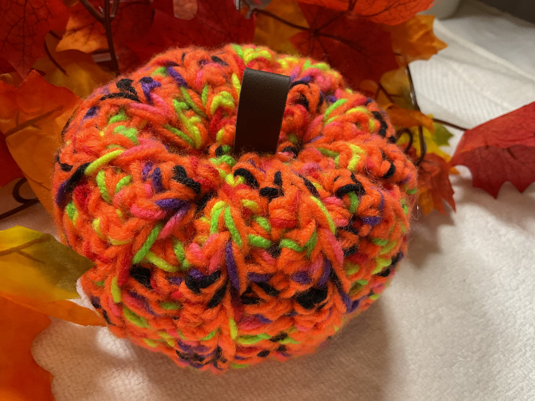 Multi-Color Neon Crochet Pumpkin