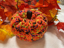 Load image into Gallery viewer, Multi-Color Neon Crochet Pumpkin
