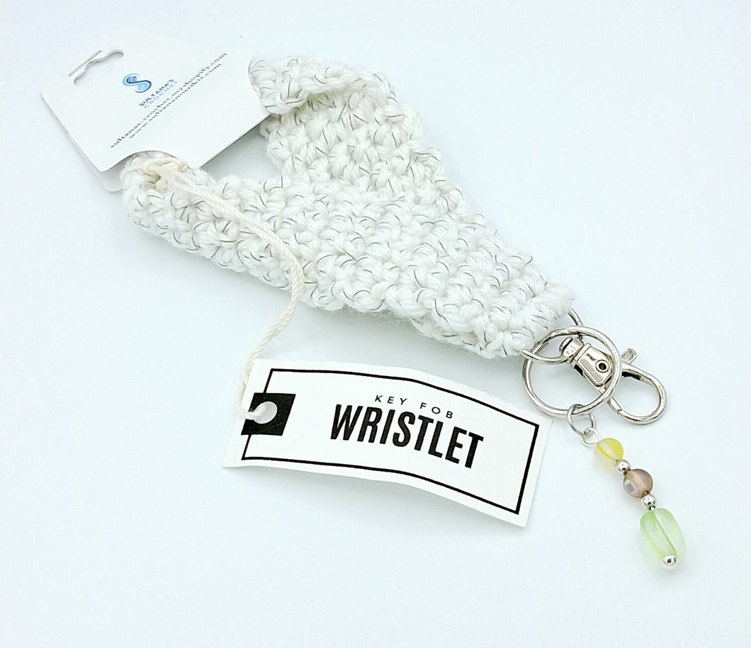 White Glow In The Dark Key Fob Wristlet