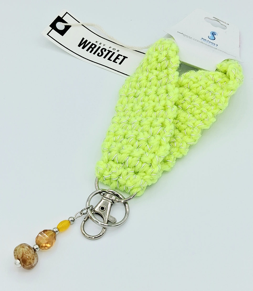 Yellow Glow In The Dark Key Fob Wristlet