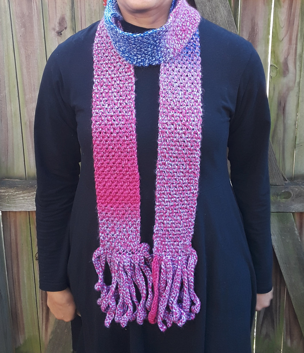 Berry Color Block Skinnee Scarf