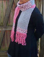 Load image into Gallery viewer, Strawberry Sorbet Crochet Scarf
