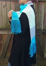 Load image into Gallery viewer, Blueberry Color Block Crochet Scarf
