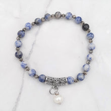 Load image into Gallery viewer, Agate Bead &amp; Freshwater Pearl Stretch Bracelet
