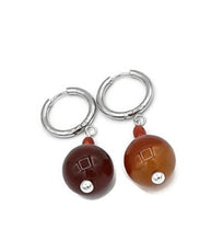 Load image into Gallery viewer, Amber Color Quartzite Huggie Earrings
