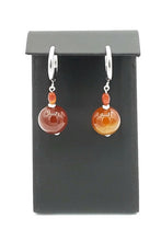 Load image into Gallery viewer, Amber Color Quartzite Huggie Earrings
